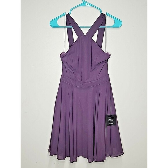 NWT Lulus Forevermore Dusty Purple Halter Sleeveless Skater Dress Small - Picture 3 of 8